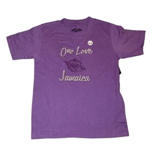 Kids Purple T-Shirt with 'One Love Jamaica' Design